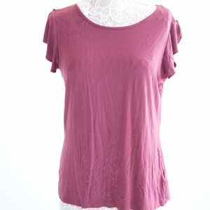Tahari size L mauve pink short sleeve shirt